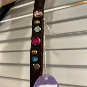 Studded Brown Leather Handmade Dog Collar